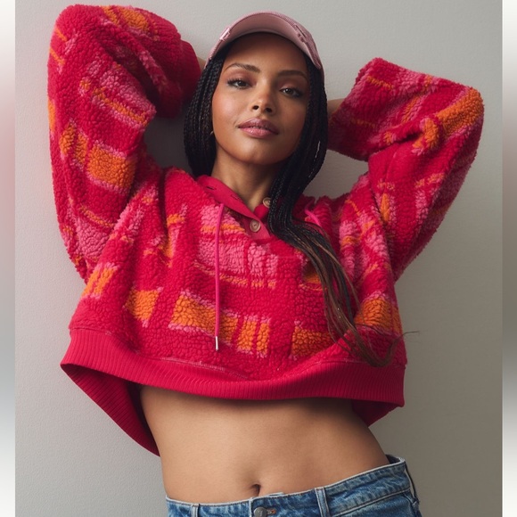 Anthropologie Porridge Quinn Sherpa Fleece Hoodie - Picture 12 of 13